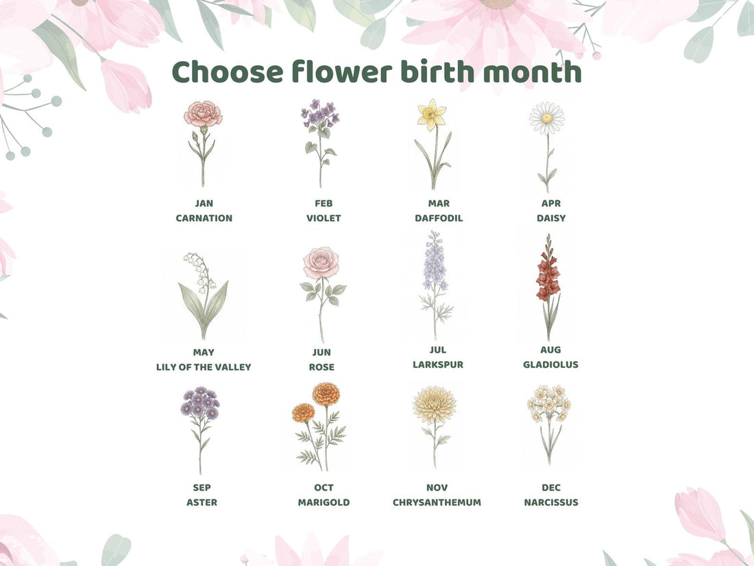 Personalized Birth Flowers Suncatcher Mothers Day Gift, Custom Birth Month Flowers
