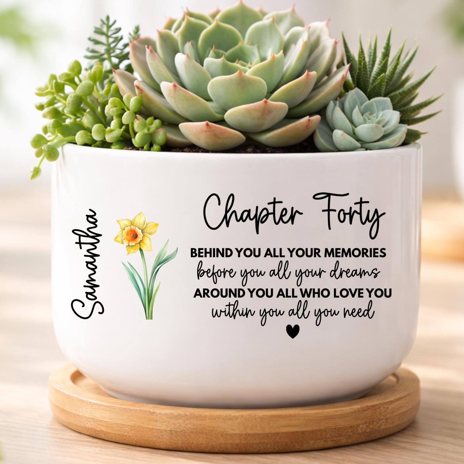 Personalized 40th Birthday Flower Pot, Custom Name Chapter 40 Planter