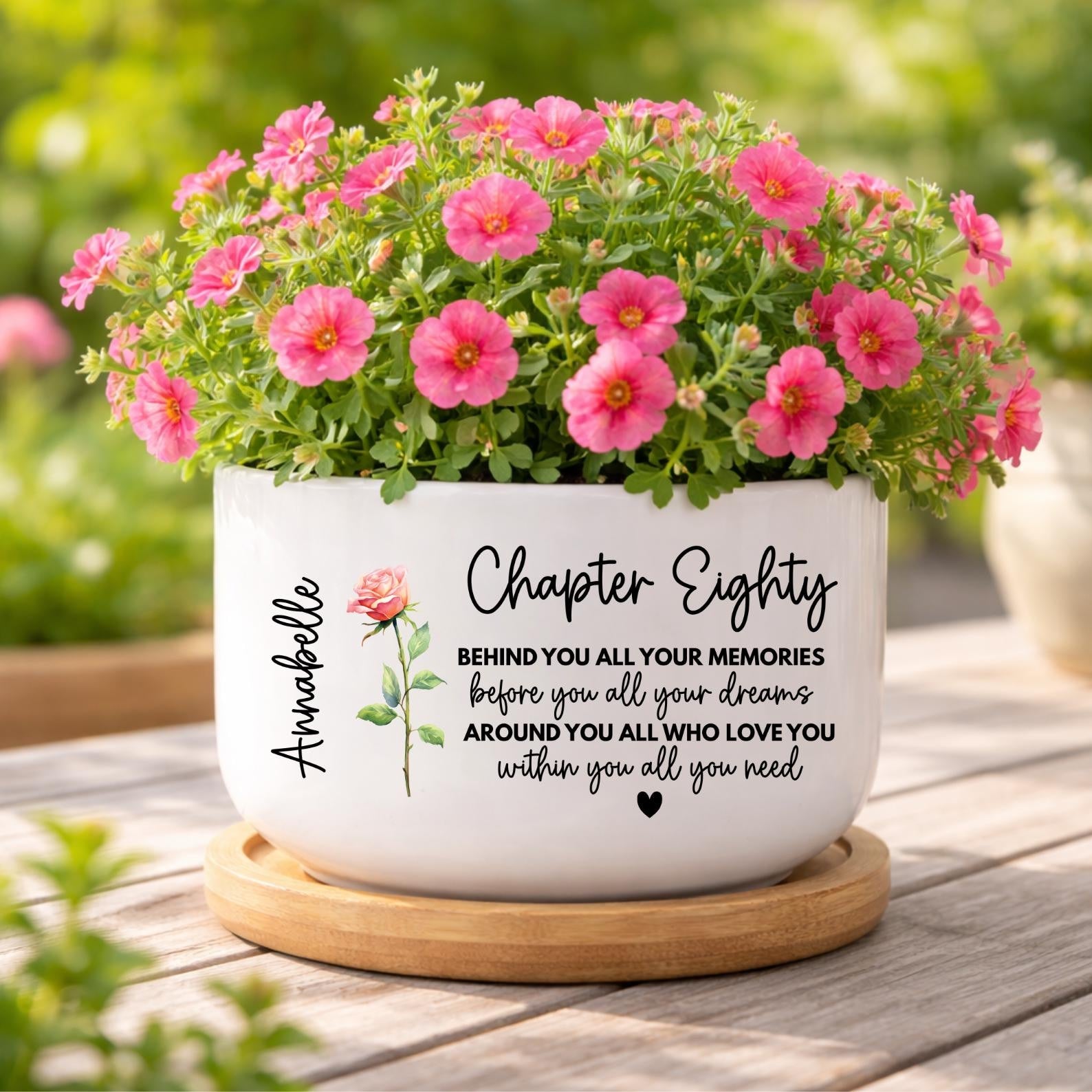 80th Birthday Gifts, Personalized 80th Birthday Flower Pot Gift