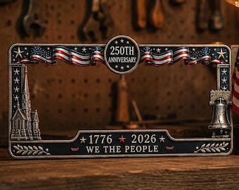2pcs 250th Anniversary Commemorative License Plate Frame - 1776-2026 Patriotic Car Accessory