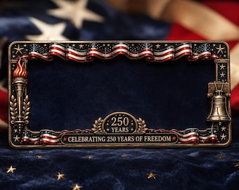 2pcs 250th Anniversary Commemorative License Plate Frame - 1776-2026 Patriotic Car Accessory