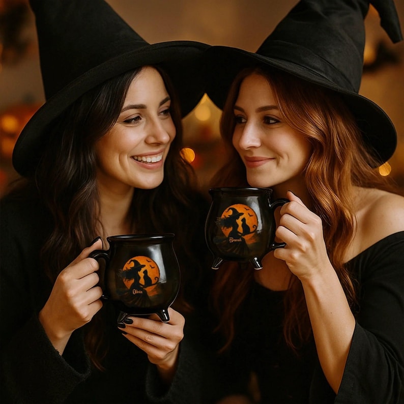 Custom Ceramic Cauldron Mug, Halloween Witchy Gift