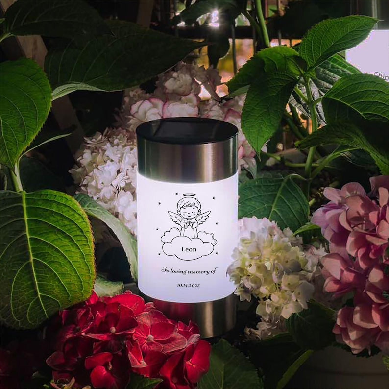 Personalized Angel Baby Solar Garden Lights, Memorial Gift for Parents Who Have Lost a Child, Sympathy Gifts