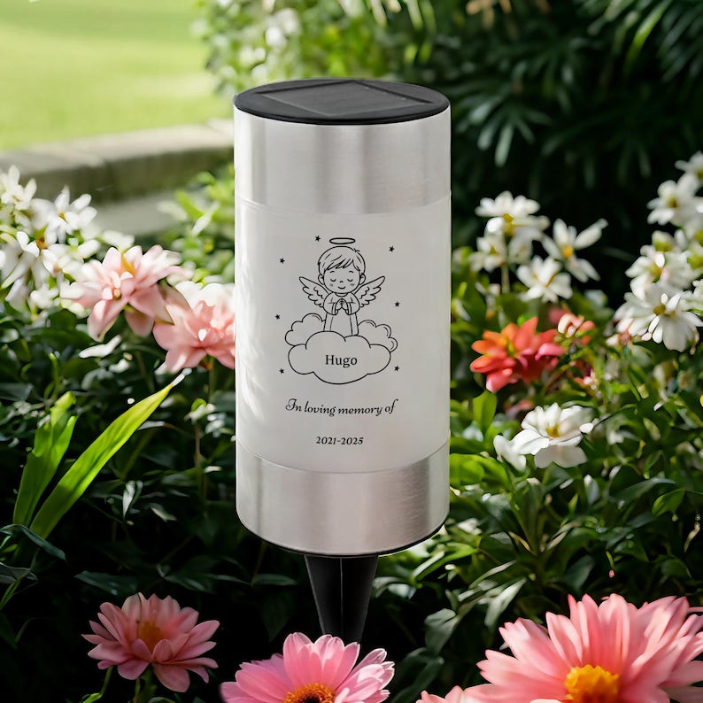 Personalized Angel Baby Solar Garden Lights, Memorial Gift for Parents Who Have Lost a Child, Sympathy Gifts