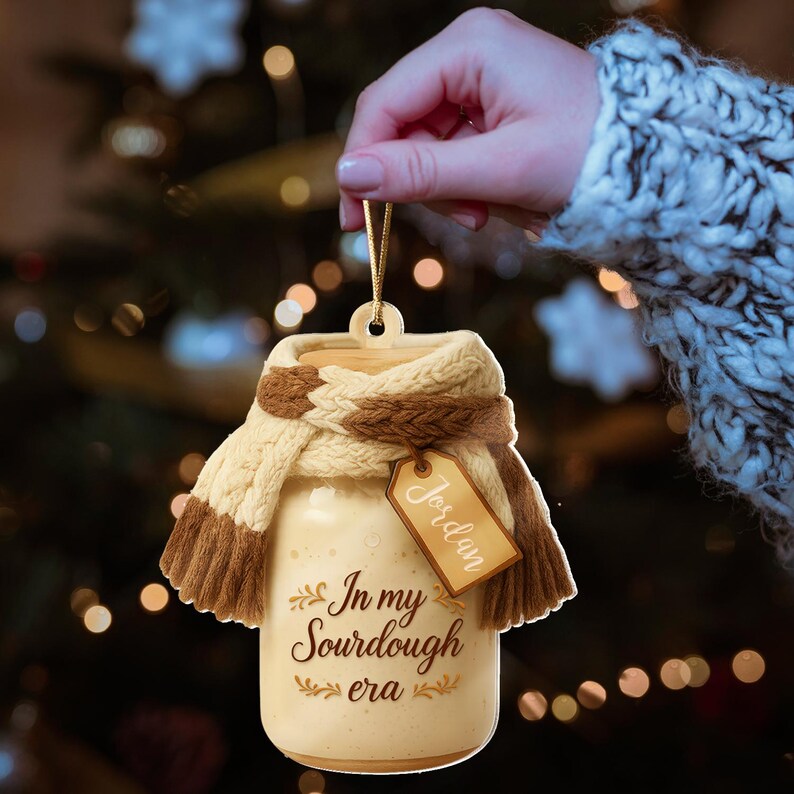 Personalized Sourdough Christmas Ornament, Baking Lover Gift
