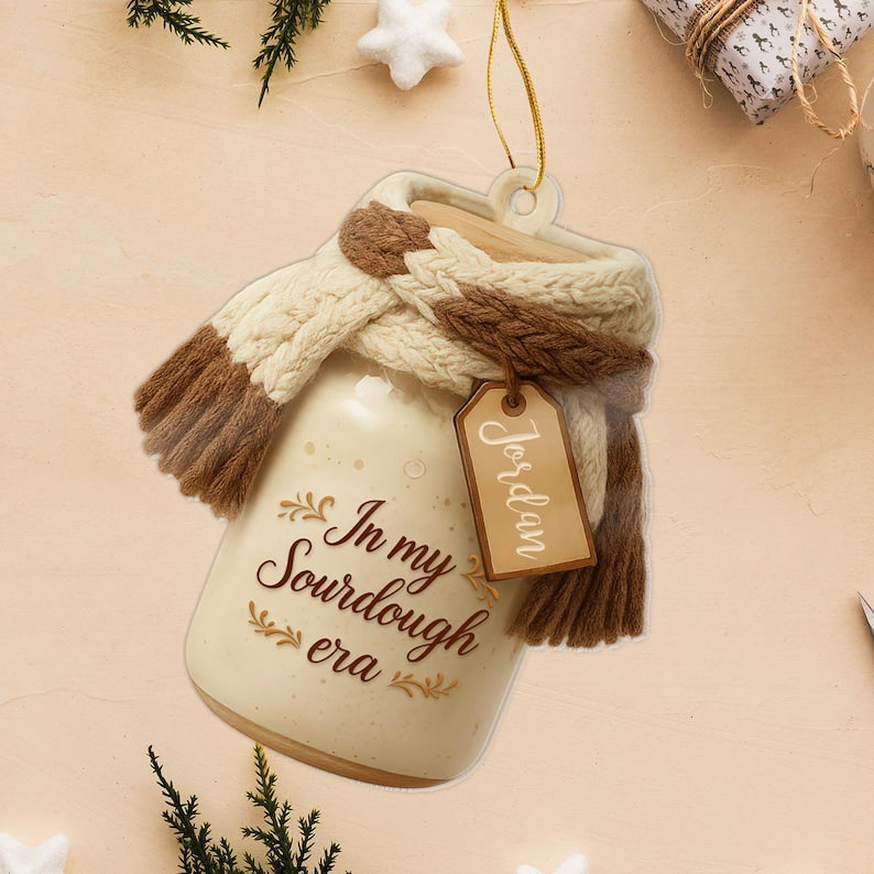 Personalized Sourdough Christmas Ornament, Baking Lover Gift