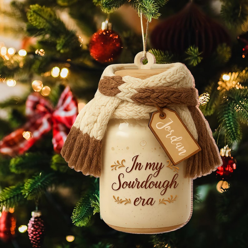 Personalized Sourdough Christmas Ornament, Baking Lover Gift