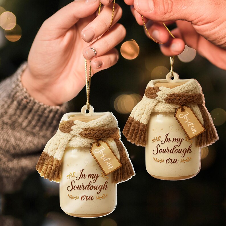 Personalized Sourdough Christmas Ornament, Baking Lover Gift