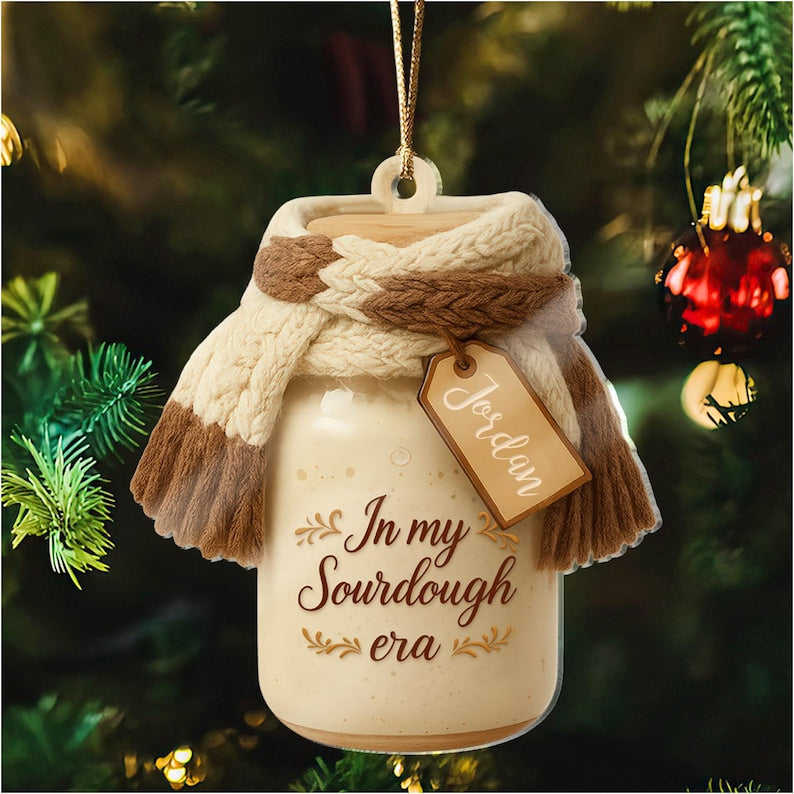 Personalized Sourdough Christmas Ornament, Baking Lover Gift