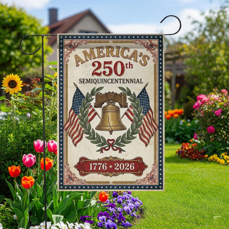 America 250 Semiquincentennial Garden Flag, Liberty Bell Yard Flag