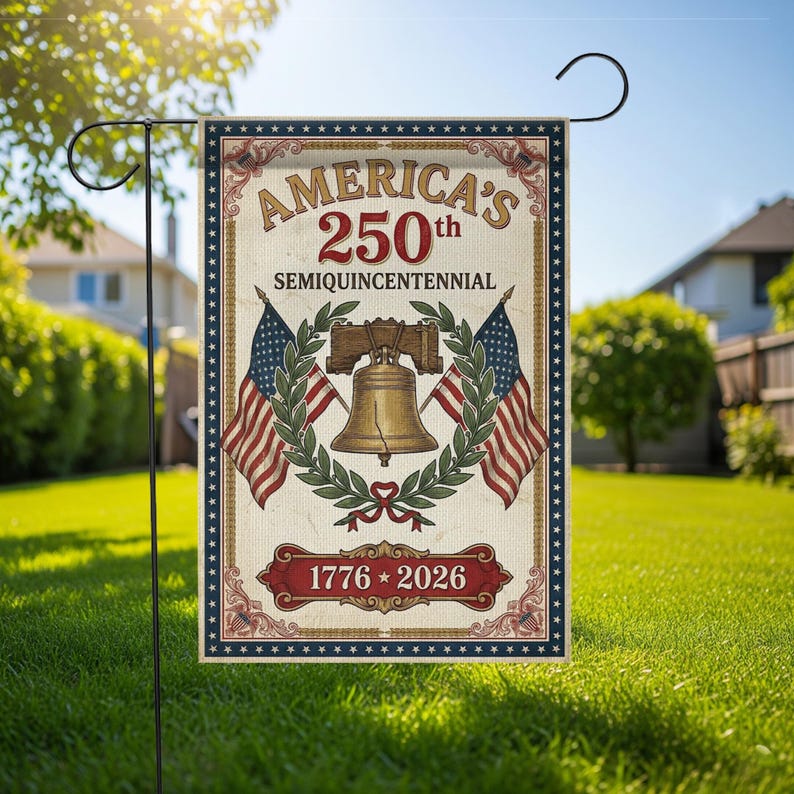 America 250 Semiquincentennial Garden Flag, Liberty Bell Yard Flag