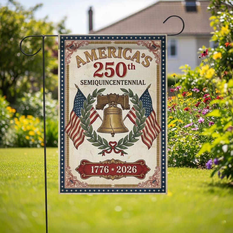 America 250 Semiquincentennial Garden Flag, Liberty Bell Yard Flag