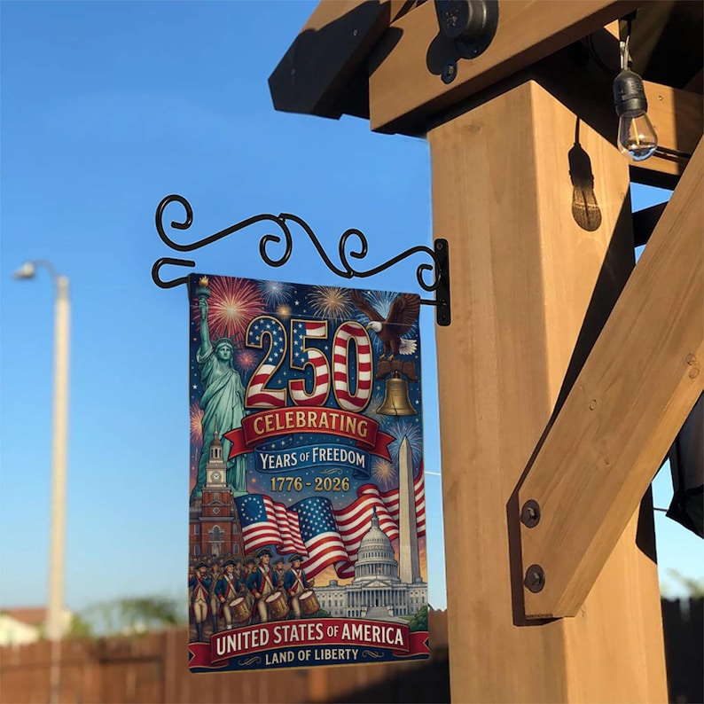America 250 Garden Flag: 1776-2026 Patriotic Semiquincentennial Yard Decor