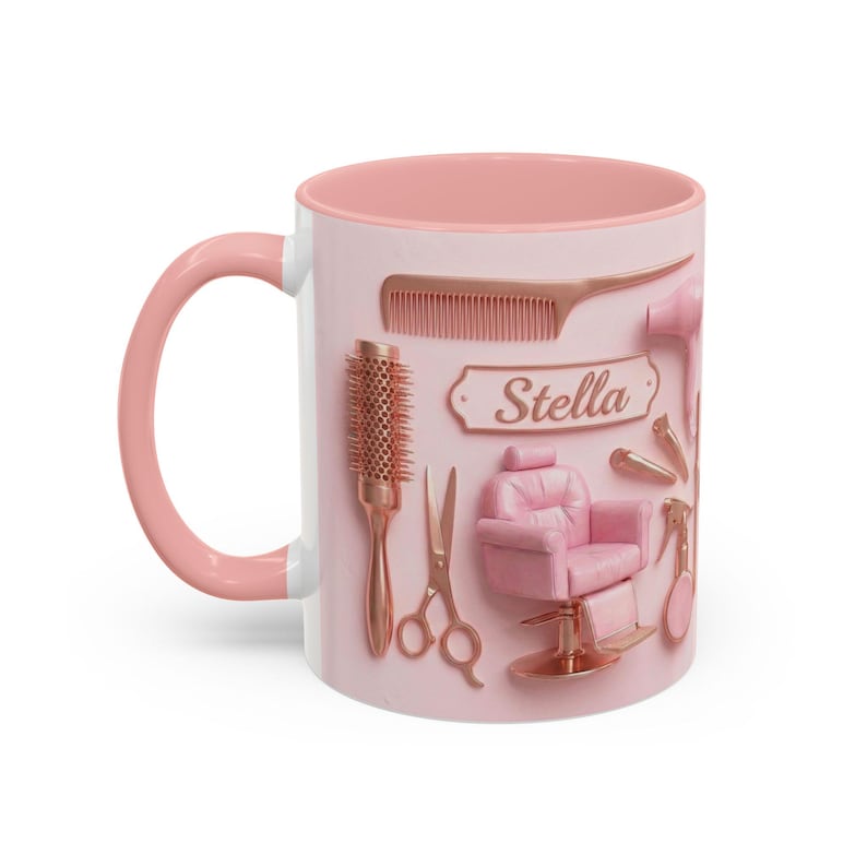 Personalized Hairstylist Mug, Faux 3D Effect Salon Decor, Hairdresser Gift