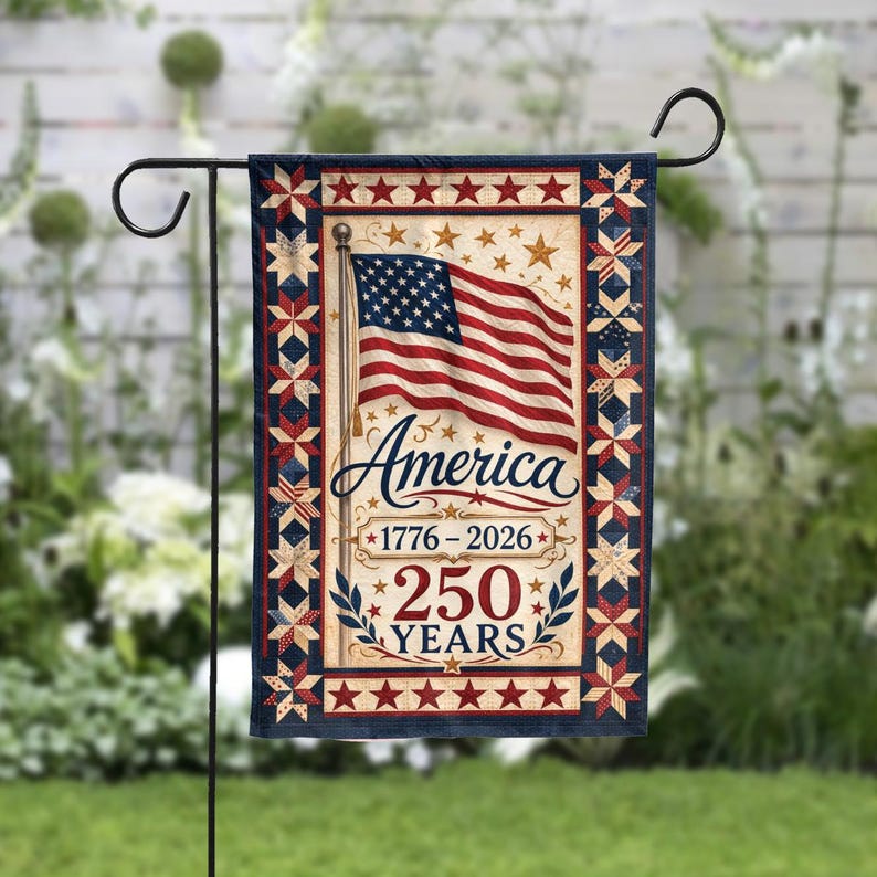 250 Years America Garden Flag – Vintage American Patriotic Yard Flag