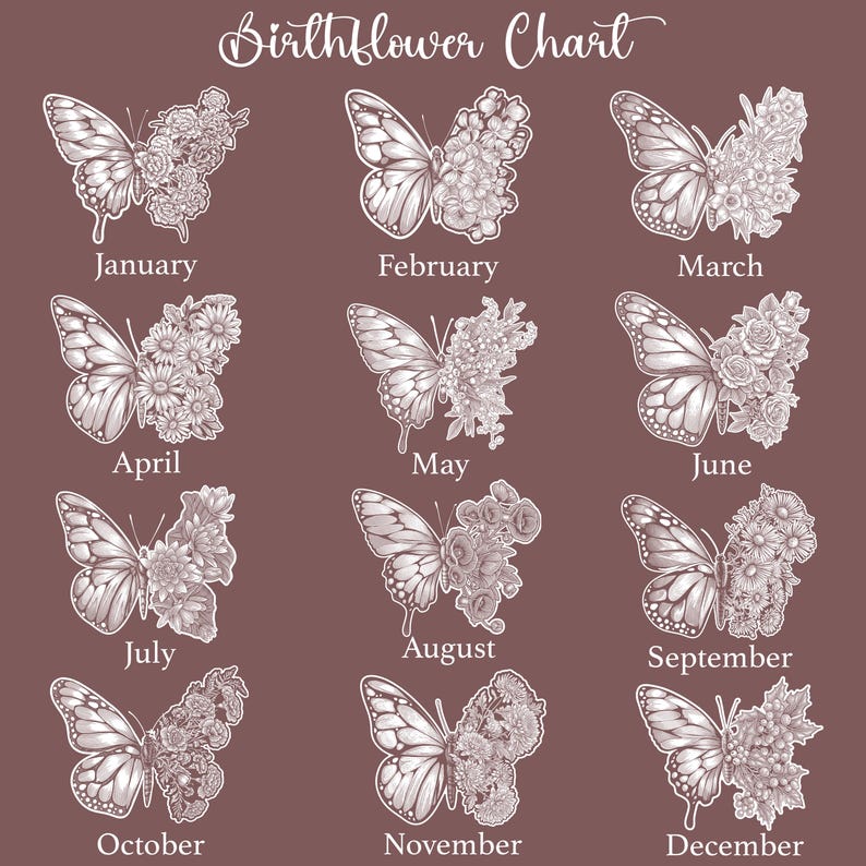 Butterfly Birth Month Flowers Crystal Ball LED Night Light, 30th 40th 50th Birthday