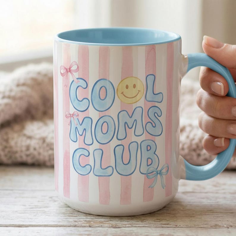 Retro Cool Moms Club Mug, Trendy Mama, Mom Life, Mother's Day Gift, Mother Hood