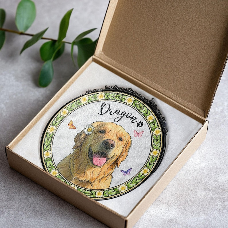 Personalized Pet Photo Stained Glass, Custom Multiple Pets Portrait Suncatcher, Dog Cat Loss Keepsake, Gift for Pet Lover