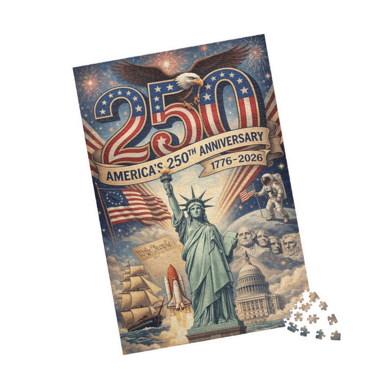 America 250th Anniversary Puzzle | Patriotic USA Jigsaw | Statue of Liberty & Mount Rushmore