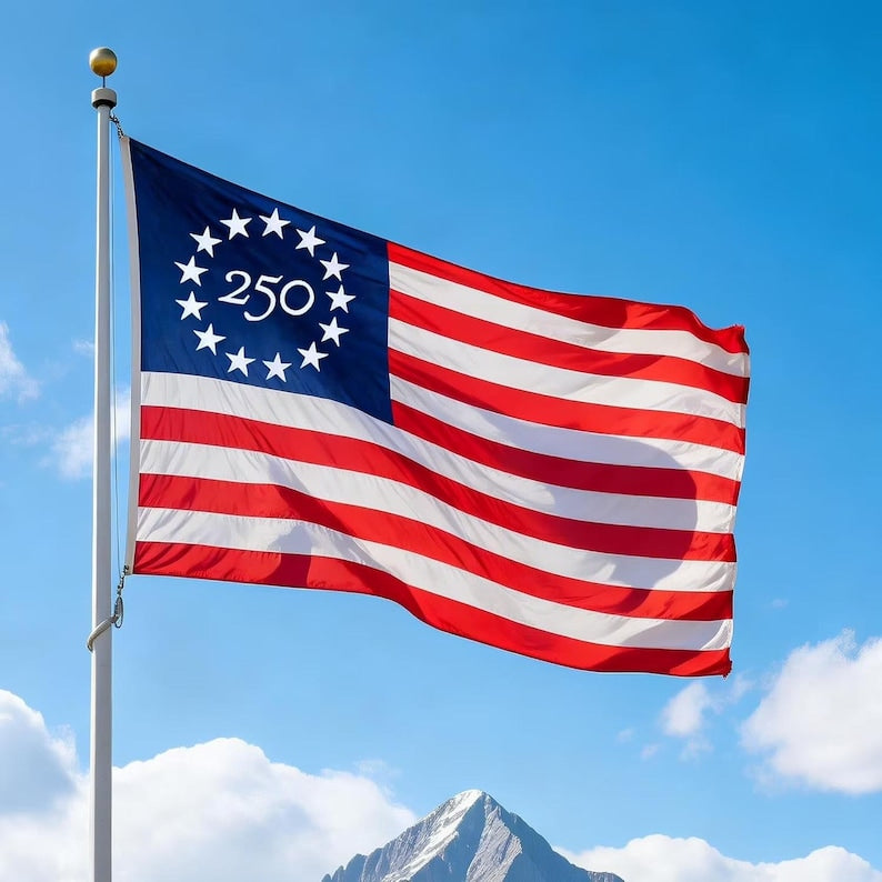 250th Anniversary USA Flag, 250 Year American Anniversary Flag