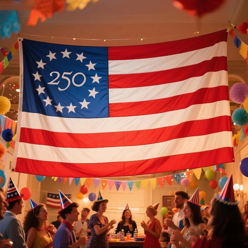 250th Anniversary USA Flag, 250 Year American Anniversary Flag