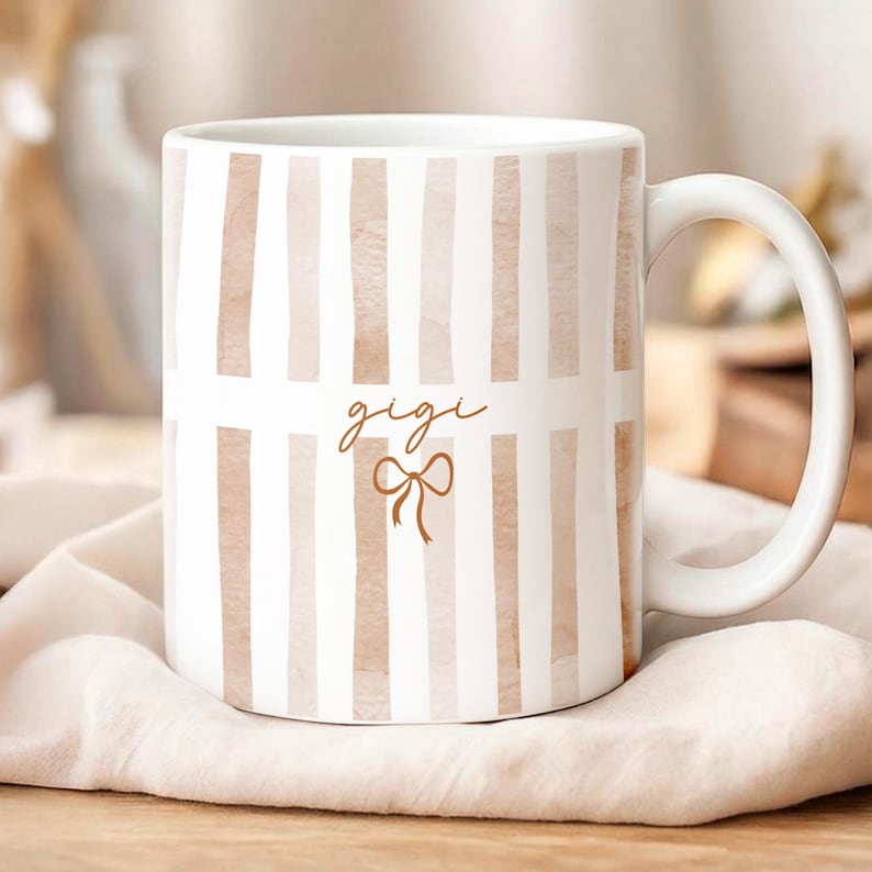 Custom Gigi Stripe Mug, Mother's Day Gift