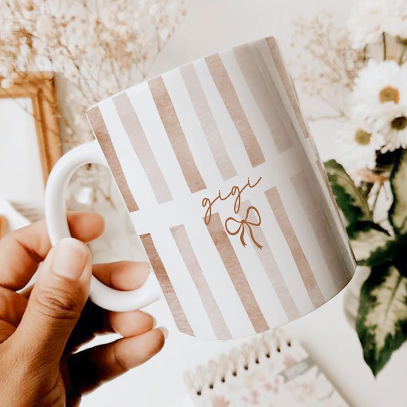 Custom Gigi Stripe Mug, Mother's Day Gift