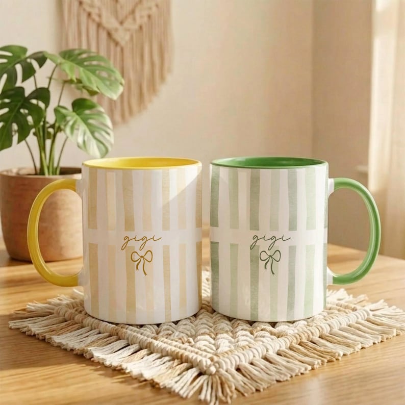 Custom Gigi Stripe Mug, Mother's Day Gift