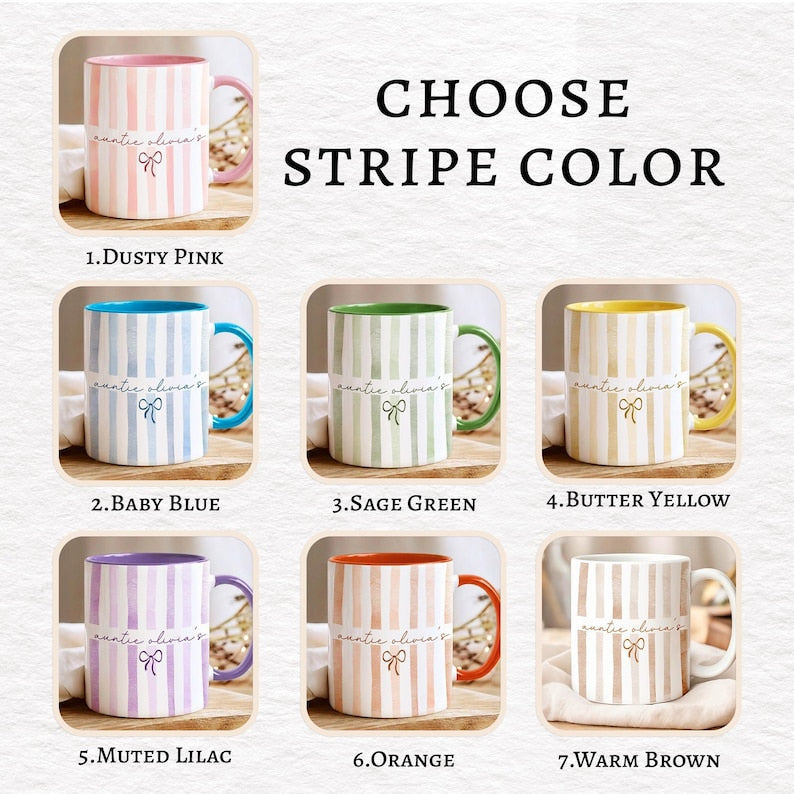 Custom Gigi Stripe Mug, Mother's Day Gift
