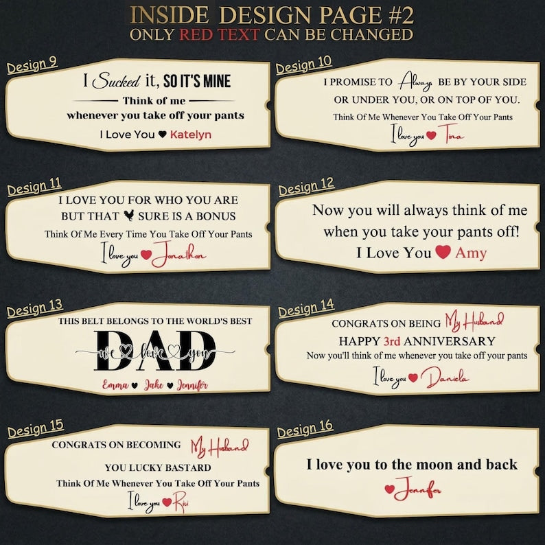 Personalized Leather Belt, Funny Gift for Husband, Custom Engraved Leather Belt