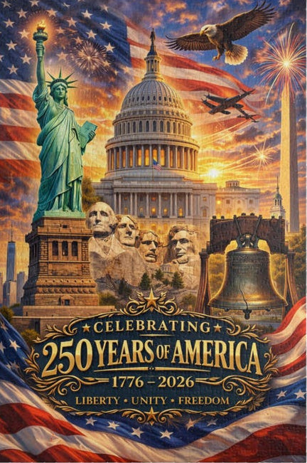 America 250th Anniversary Puzzle Statue of Liberty & Mount Rushmore