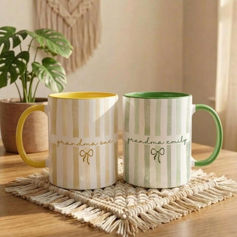 Personalized Grandma Mug, Custom Grandma Name Baby Announcement Gift for New Grandmother