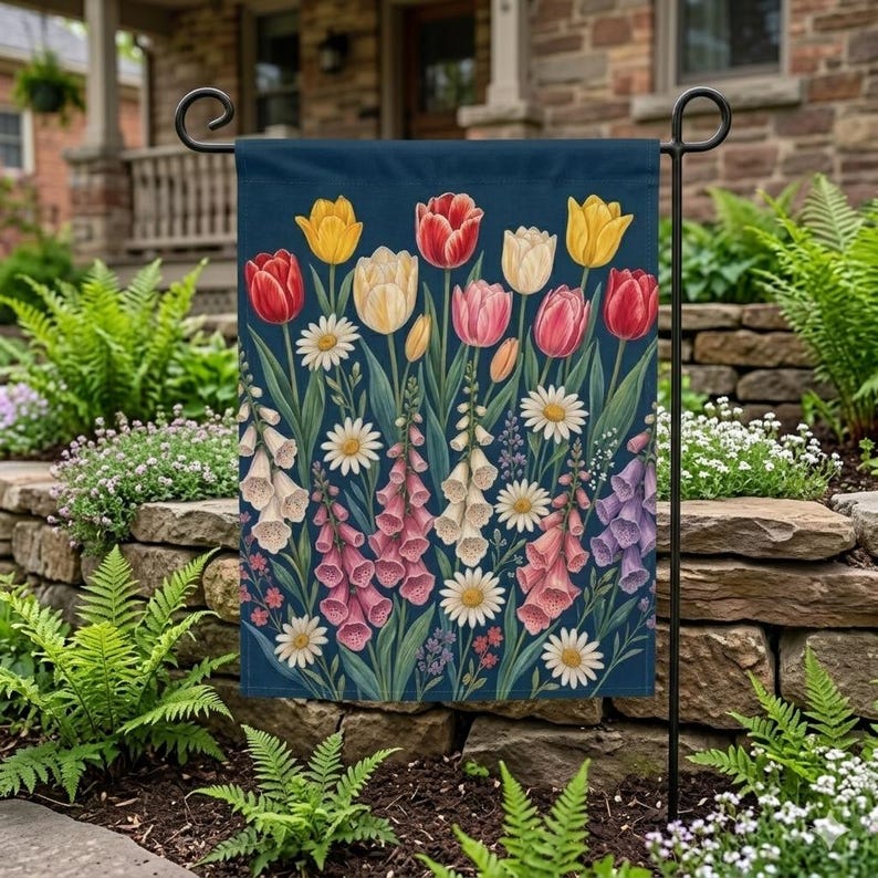 No Words Subtle Anti Trump Garden Flag FDT Foxglove Daisy Tulip Flag