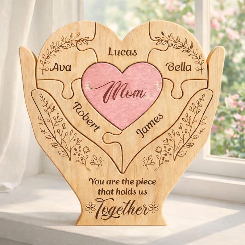 Personalized Mothers Day Wooden Puzzle, You Are The Piece That Holds Us Together