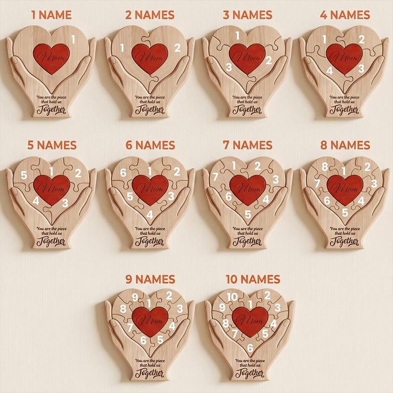Personalized You Are The Piece That Holds Us Together Wooden Puzzle Sign, Personalized Mothers Day Gift