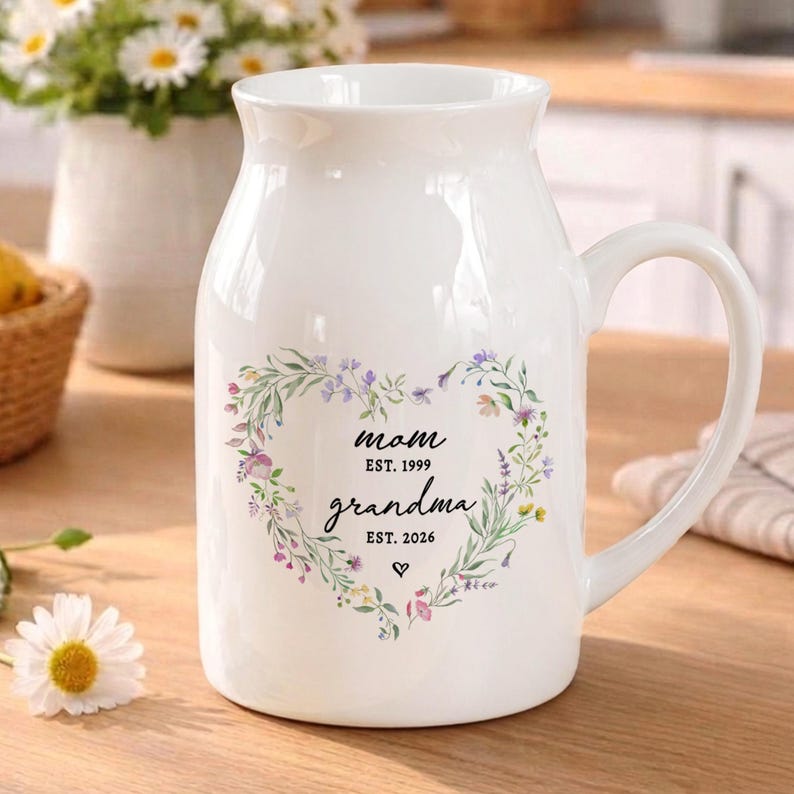 Mother's Day Vase Gift for New Grandma, Pregnancy Announcement Gifts