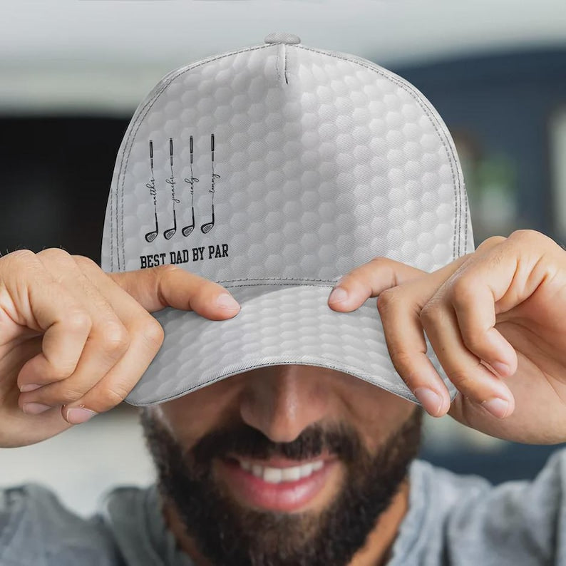 Personalized Best Dad By Par Cap, Custom Name Father Day Golf Gift