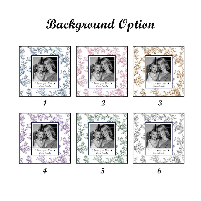 Personalized Mom Photo Jewelry Tray, Custom Toile De Jouy Mom Photo Ring Dish