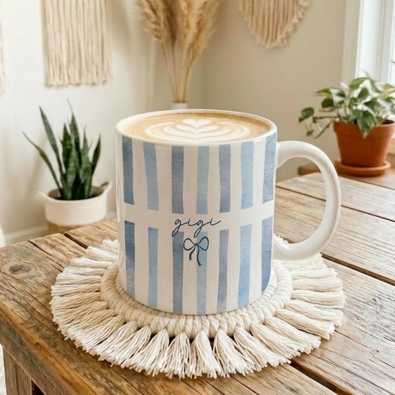 Custom Gigi Stripe Mug, Mother's Day Gift