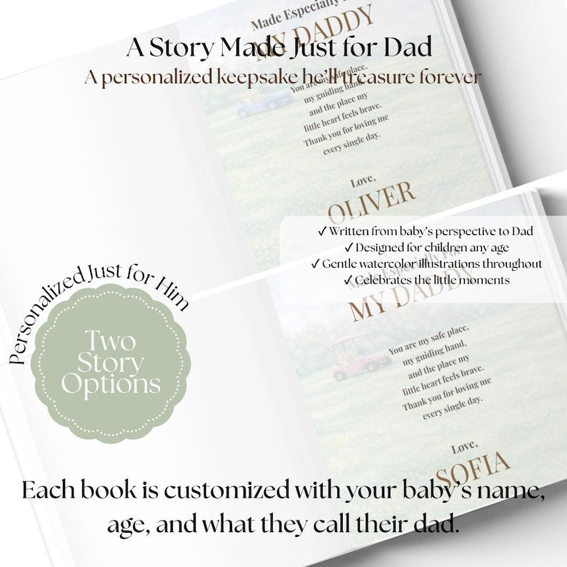 Custom Golf Book With Kids Name, Custom Name Best Dad by Par