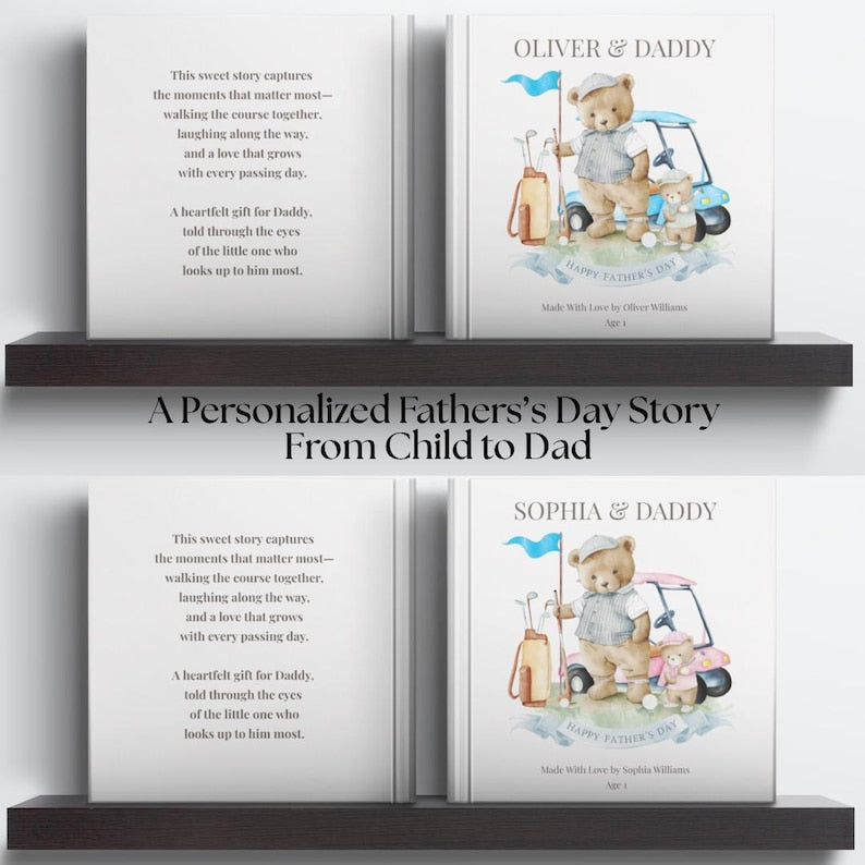 Custom Golf Book With Kids Name, Custom Name Best Dad by Par
