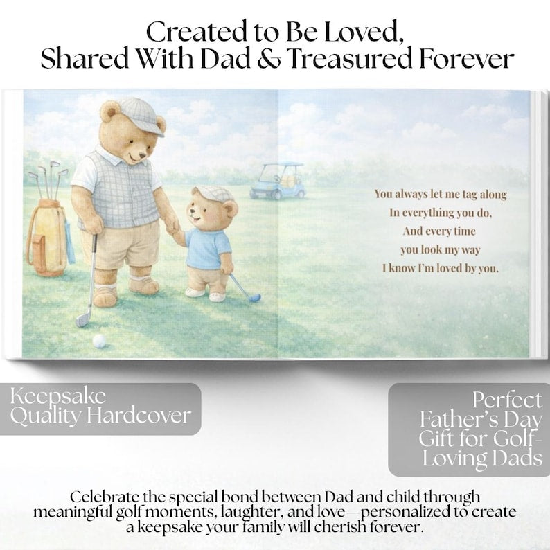 Custom Golf Book With Kids Name, Custom Name Best Dad by Par