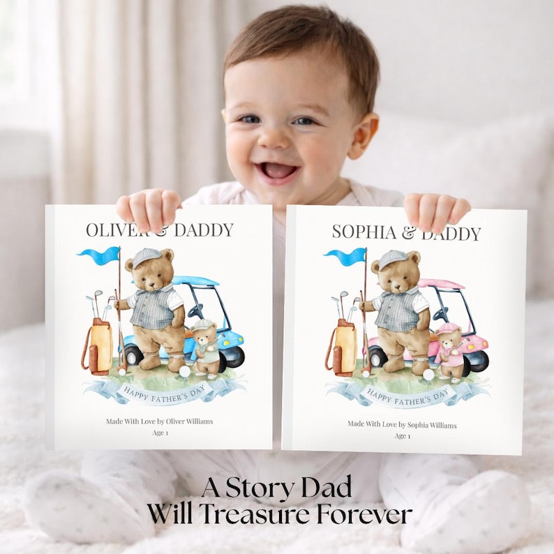 Custom Golf Book With Kids Name, Custom Name Best Dad by Par