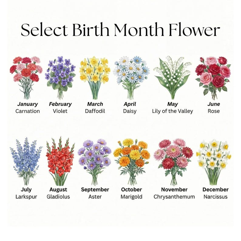Custom Grandma's Garden Birth Month Flowers Night Light, Acrylic LED Light