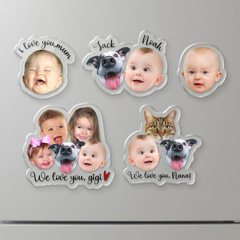 Custom Baby Face Photo Magnet, Mothers Day Gifts, Custom Photo Acrylic Magnet