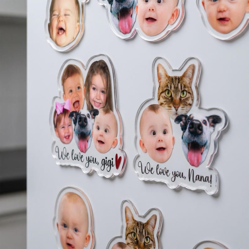 Custom Baby Face Photo Magnet, Mothers Day Gifts, Custom Photo Acrylic Magnet