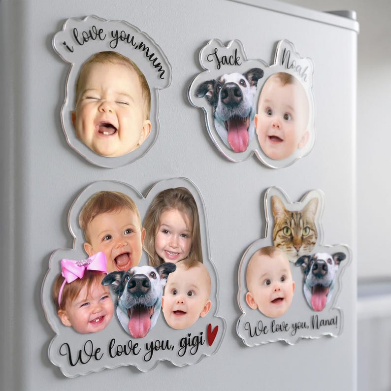 Custom Baby Face Photo Magnet, Mothers Day Gifts, Custom Photo Acrylic Magnet
