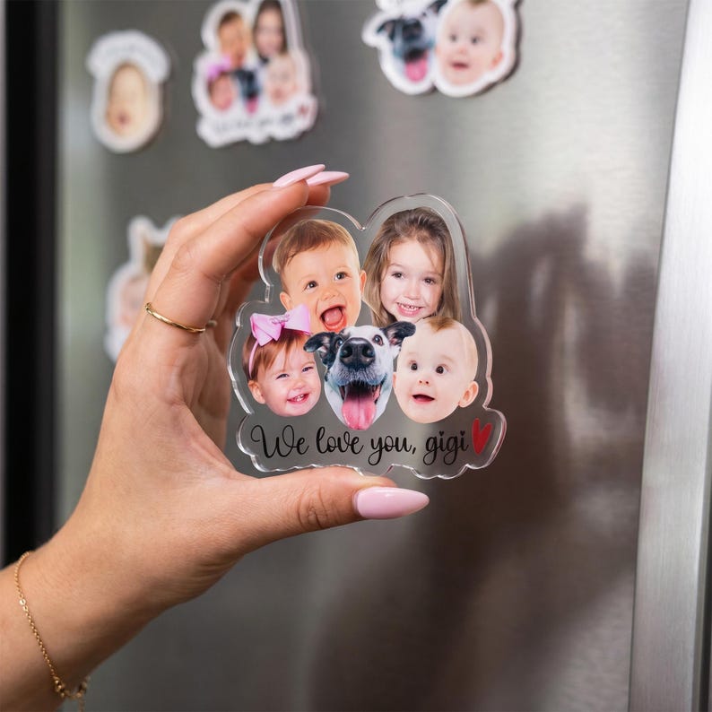 Custom Baby Face Photo Magnet, Mothers Day Gifts, Custom Photo Acrylic Magnet