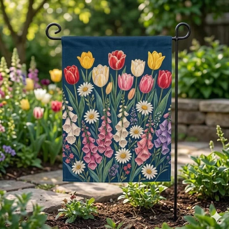 No Words Subtle Anti Trump Garden Flag FDT Foxglove Daisy Tulip Flag