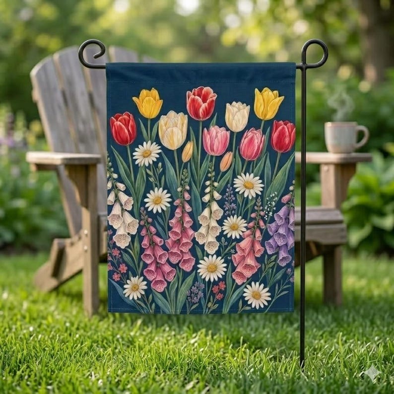 No Words Subtle Anti Trump Garden Flag FDT Foxglove Daisy Tulip Flag